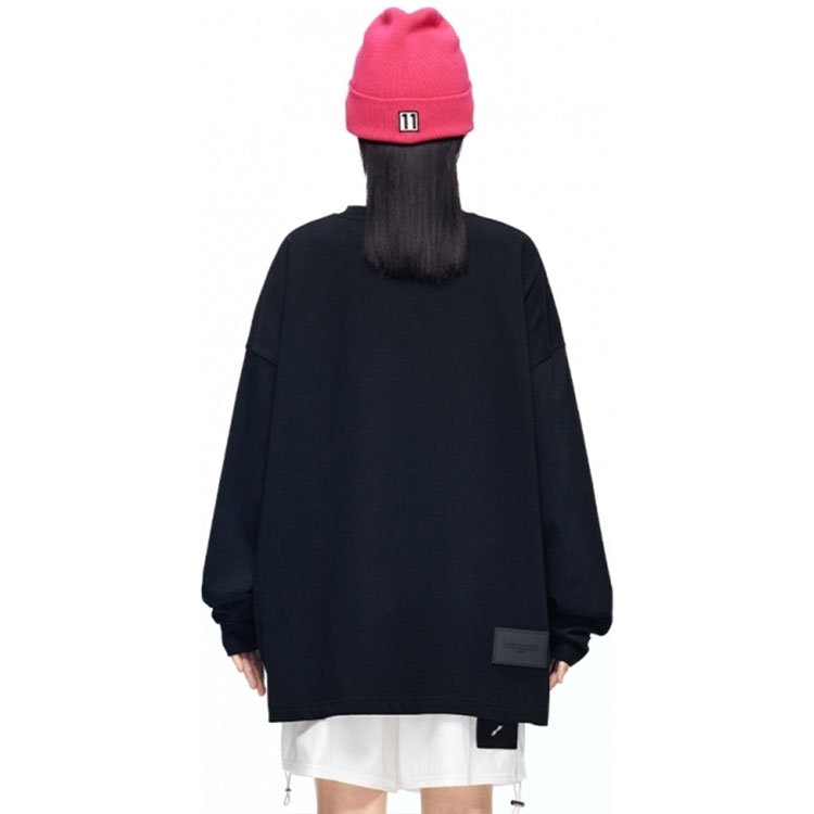 WE11DONE FW22 Neon Logo Print Unisex Black Crewneck Sweatshirt WD-TT3-22-796-U-BK 圖 4