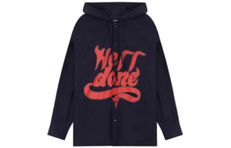 WE11DONE FW22 Overlapped Logo Unisex Black Cotton Pullover Sweatshirt WD-SH3-22-216-U-NV 圖 2