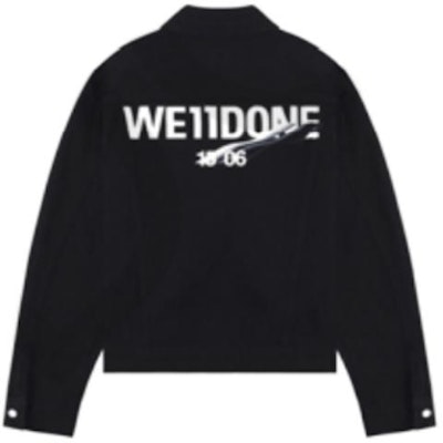 WE11DONE FW22 寬鬆版型標誌印花牛仔外套 中性 黑色 WD-DJ3-22-318-U-BK Order WE11DONE FW22 寬鬆版型標誌印花牛仔外套 中性 黑色 WD-DJ3-22-318-U-BK