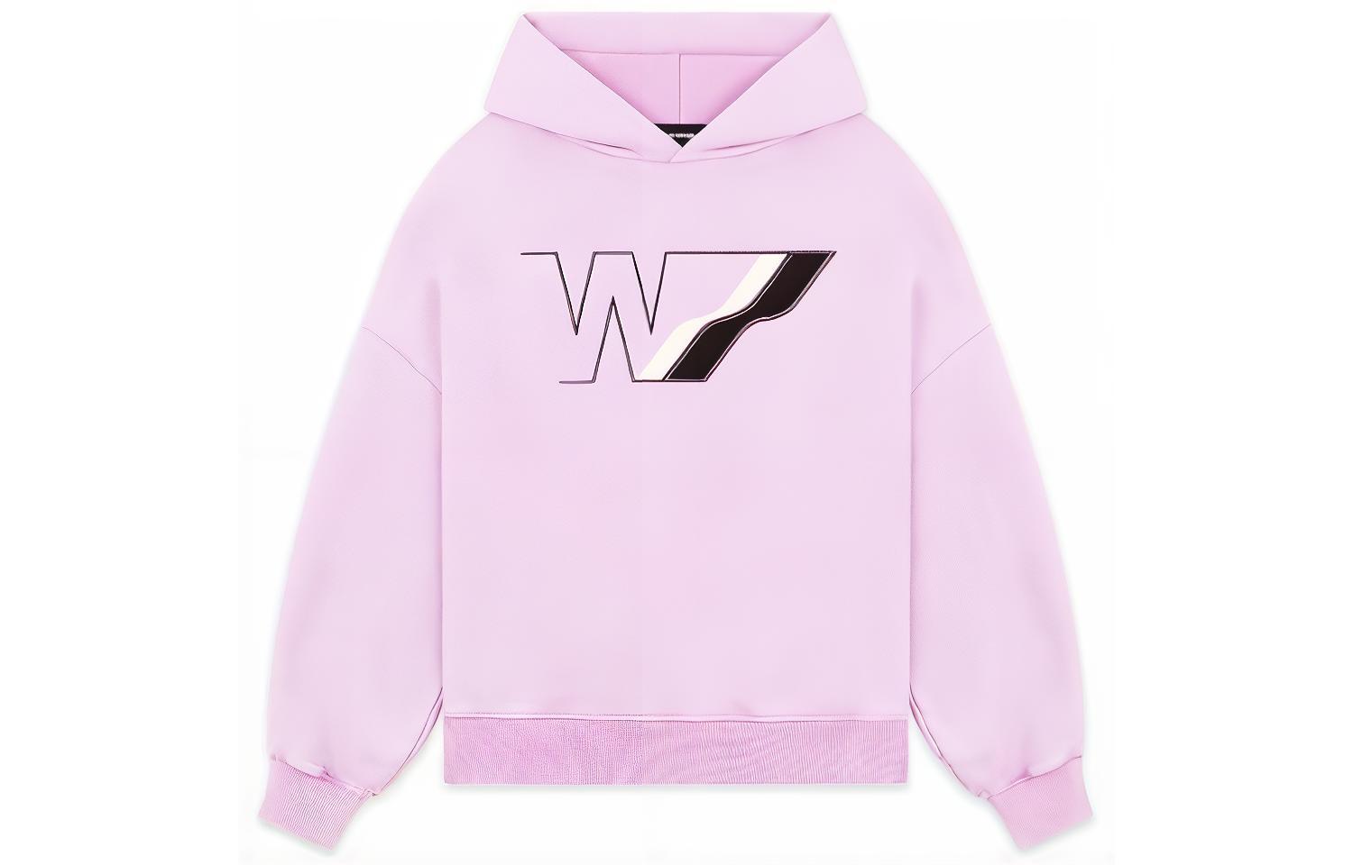 WE11DONE FW22 Pink Letter Logo Printed Unisex Long Sleeve Sweatshirt WD-TH3-22-708-U-LP