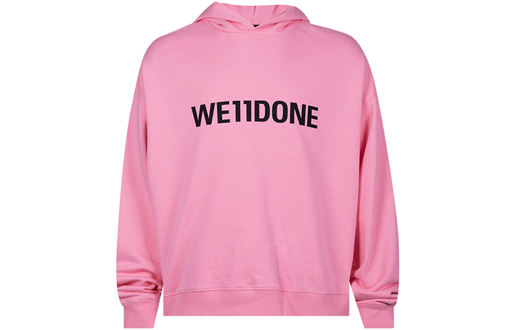 WE11DONE FW22 Pink Pullover Sweatshirt with Logo Patch Unisex WD-TH3-22-846-U-PK