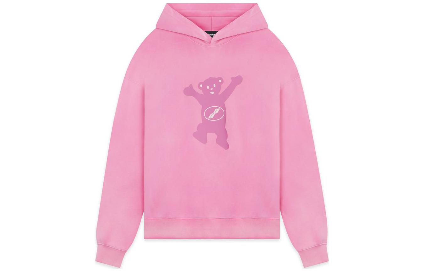 WE11DONE FW22 Pink Teddy Bear Logo Hoodie Unisex. WD-TH3-22-727-U-PK
