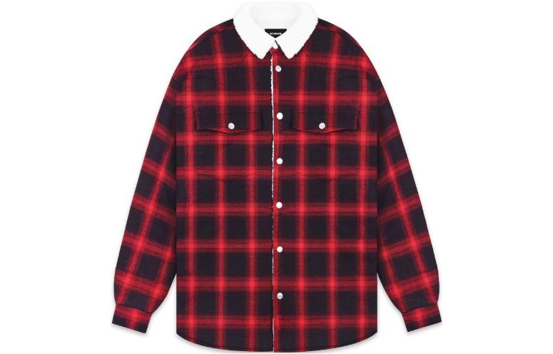 Order WE11DONE FW22 Jaket Unisex Merah Kotak Logo Garis WD-SH3-22-141-U-RD