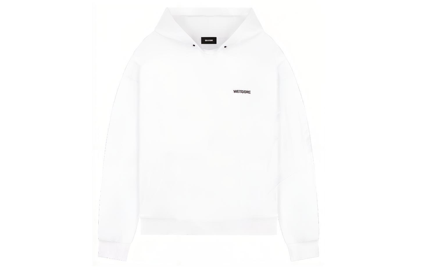 WE11DONE FW22 Pullover Hoodie Unisex White with Logo - Gift Box Included WD-TH3-22-867-U-WH