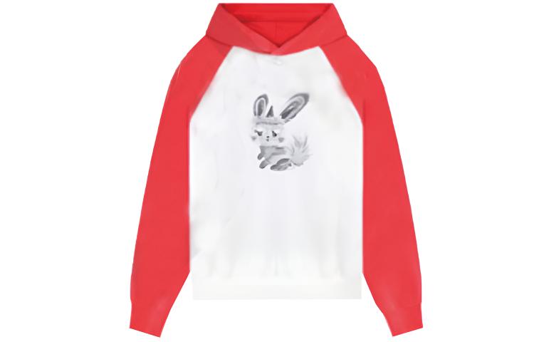 WE11DONE FW22 Rabbit Graphic Patchwork Pullover Sweatshirt Unisex White WD-TH3-22-706-U-RD