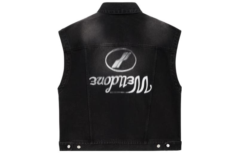 WE11DONE FW22 Reversible Logo Sleeveless Denim Vest Unisex Black WD-DV3-22-385-U-BK 圖 2