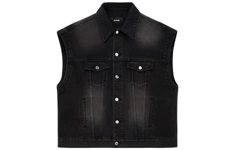WE11DONE FW22 Reversible Logo Sleeveless Denim Vest Unisex Black WD-DV3-22-385-U-BK 圖 3