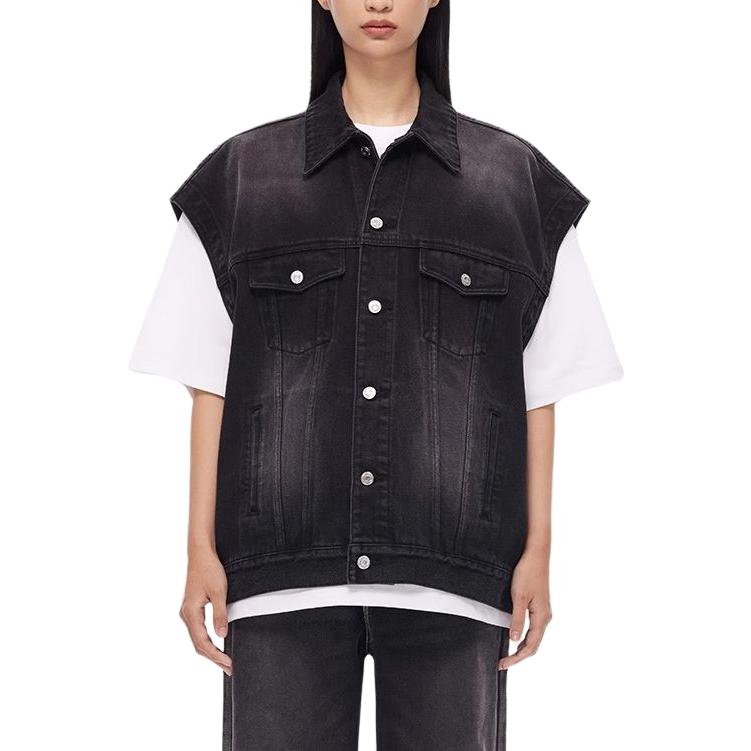 WE11DONE FW22 Reversible Logo Sleeveless Denim Vest Unisex Black WD-DV3-22-385-U-BK 圖 4