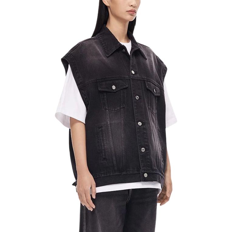WE11DONE FW22 Reversible Logo Sleeveless Denim Vest Unisex Black WD-DV3-22-385-U-BK 圖 5