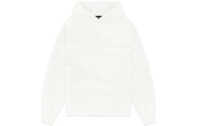 WE11DONE FW22 Slogan Print Hoodie Unisex Off-White WD-TH3-22-803-U-IV