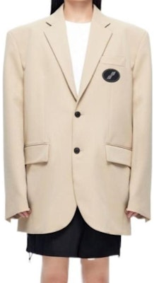 WE11DONE FW22 솔리드 컬러 로고 프린트 싱글 브레스티드 블레이저 유니섹스 오프화이트 WD-JK4-20-715-U-BG Lookbook WE11DONE FW22 솔리드 컬러 로고 프린트 싱글 브레스티드 블레이저 유니섹스 오프화이트 WD-JK4-20-715-U-BG