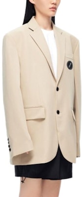 WE11DONE FW22 솔리드 컬러 로고 프린트 싱글 브레스티드 블레이저 유니섹스 오프화이트 WD-JK4-20-715-U-BG Purchase WE11DONE FW22 솔리드 컬러 로고 프린트 싱글 브레스티드 블레이저 유니섹스 오프화이트 WD-JK4-20-715-U-BG