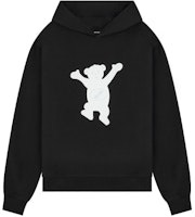 WE11DONE FW22 Teddy Bear Cartoon Print Black Pullover Hoodie Unisex. WD-TH3-22-723-U-BK WE11DONE FW22 Teddy Bear Cartoon Print Black Pullover Hoodie Unisex. WD-TH3-22-723-U-BK