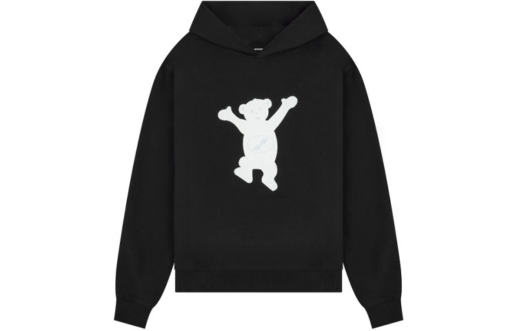 Order WE11DONE FW22 Sudadera con Capucha Negra Unisex Estampado Oso Teddy. WD-TH3-22-723-U-BK
