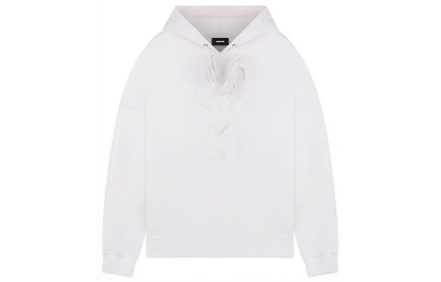 WE11DONE FW22 Teddy Bear Graphic Unisex Hoodie White WD-TH8-20-102-U-WH