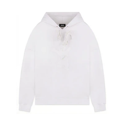 WE11DONE FW22 Teddy Bear Graphic Unisex Hoodie White WD-TH8-20-102-U-WH