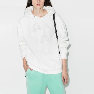 WE11DONE FW22 Teddy Bear Graphic Unisex Hoodie White WD-TH8-20-102-U-WH Lookbook WE11DONE FW22 Teddy Bear Graphic Unisex Hoodie White WD-TH8-20-102-U-WH