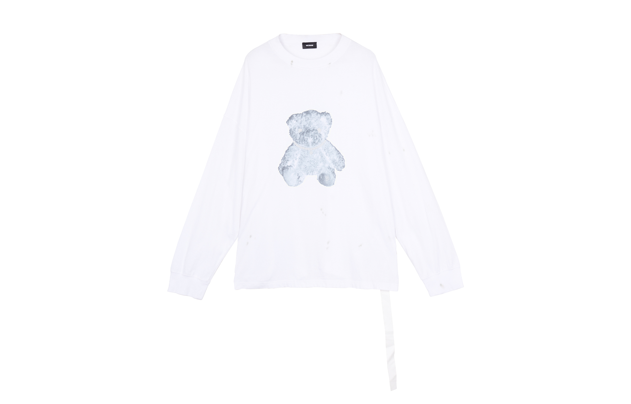WE11DONE FW22 Teddy Bear Print Unisex Long Sleeve Sweatshirt White WD-TT9-20-116-U 圖 2