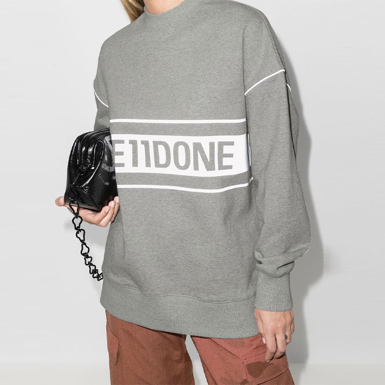 WE11DONE FW22 Unisex 3M Reflective Logo Print Long Sleeve Sweatshirt Grey. WD-SS5-19-048-MG 圖 3