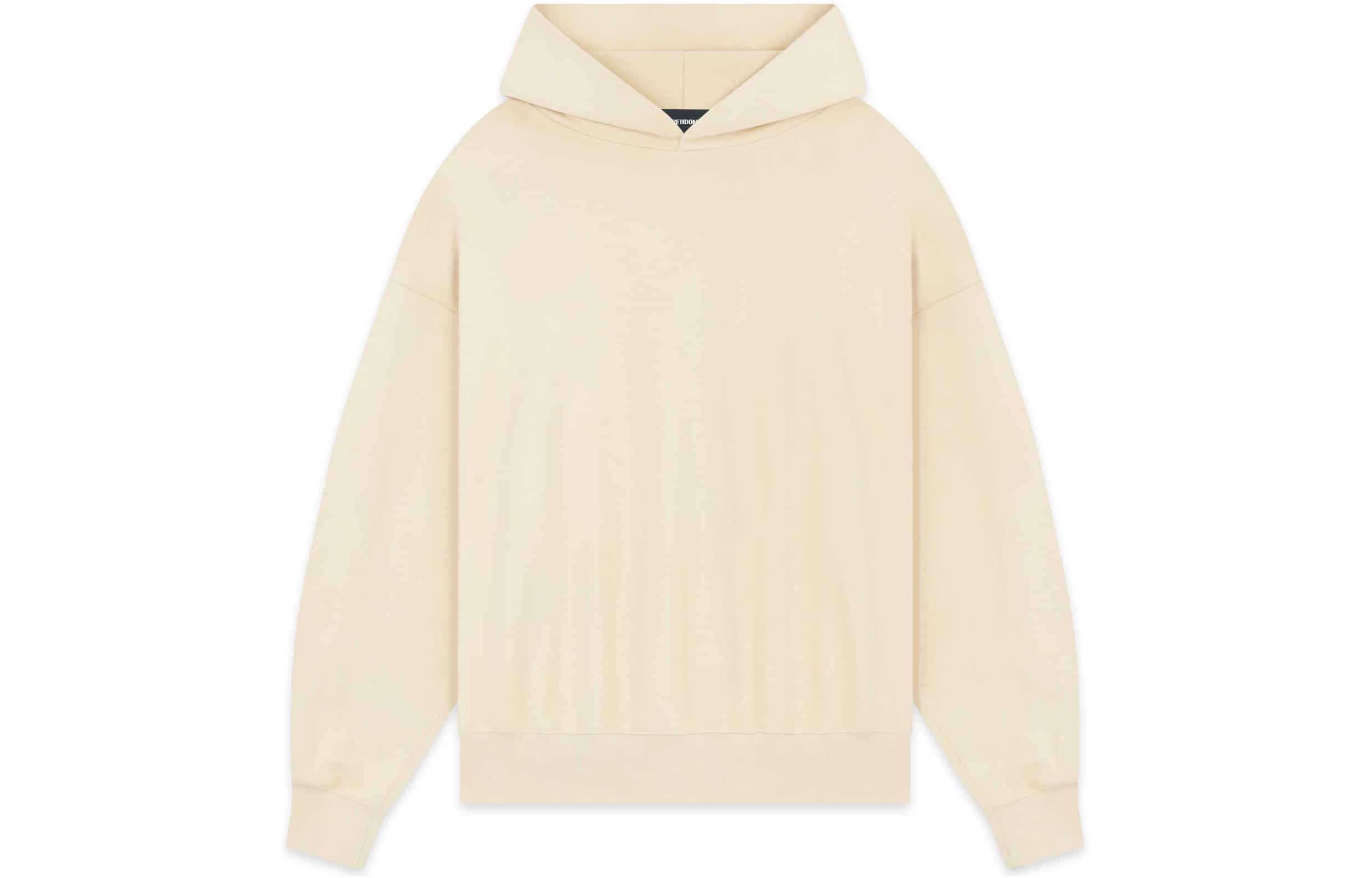 WE11DONE FW22 Unisex Beige Logo Print Hoodie Sweatshirt WD-TH3-22-713-U-BG