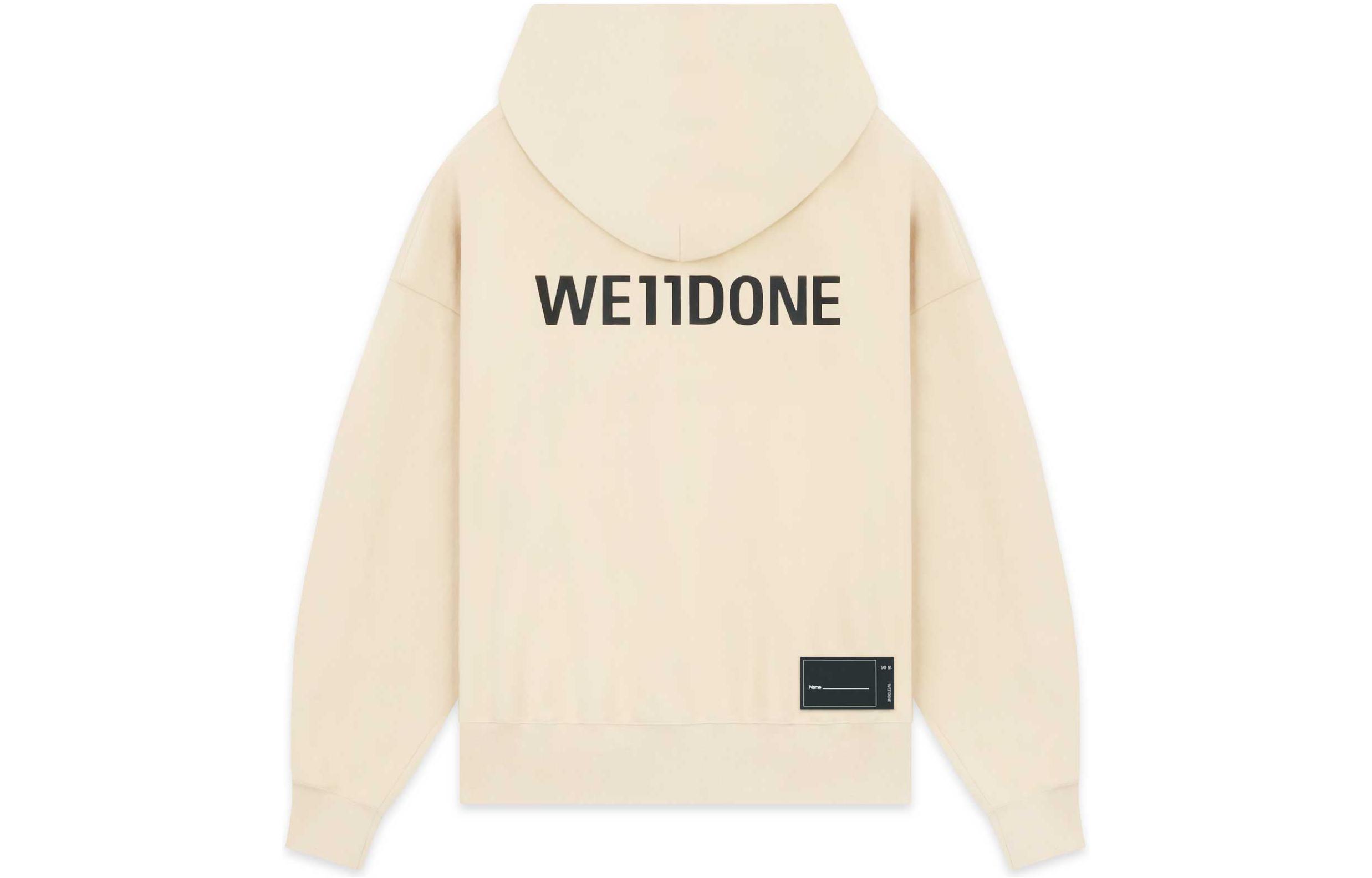 Lookbook WE11DONE FW22 男女同款米色Logo印花連帽長袖上衣 WD-TH3-22-713-U-BG