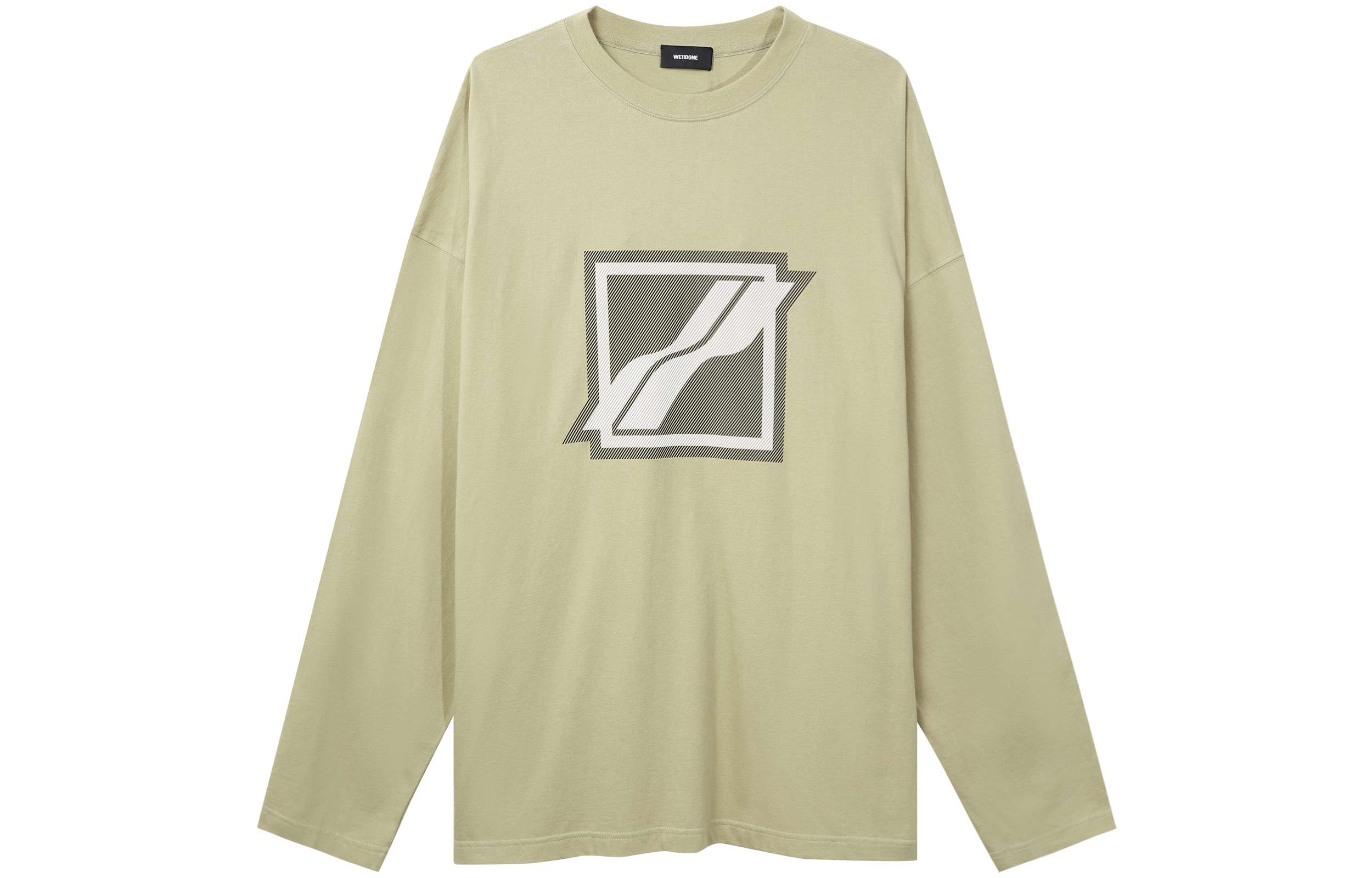 Order WE11DONE FW22 中性款米色方标套头卫衣 WD-TT3-22-712-U-BG