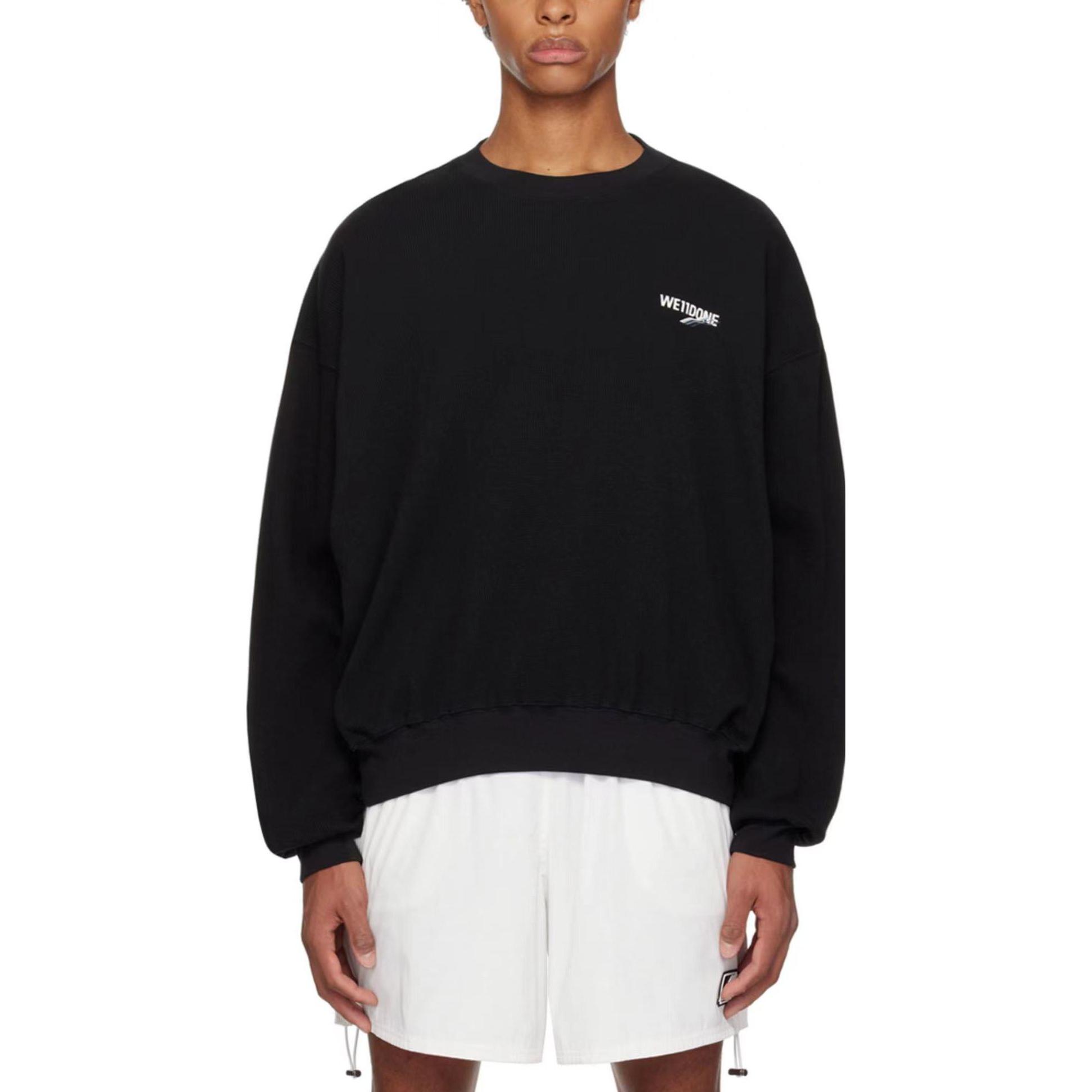 WE11DONE FW22 Unisex Black Crewneck Pullover Long Sleeve Sweatshirt WD-TS3-22-798-U-BK 圖 3