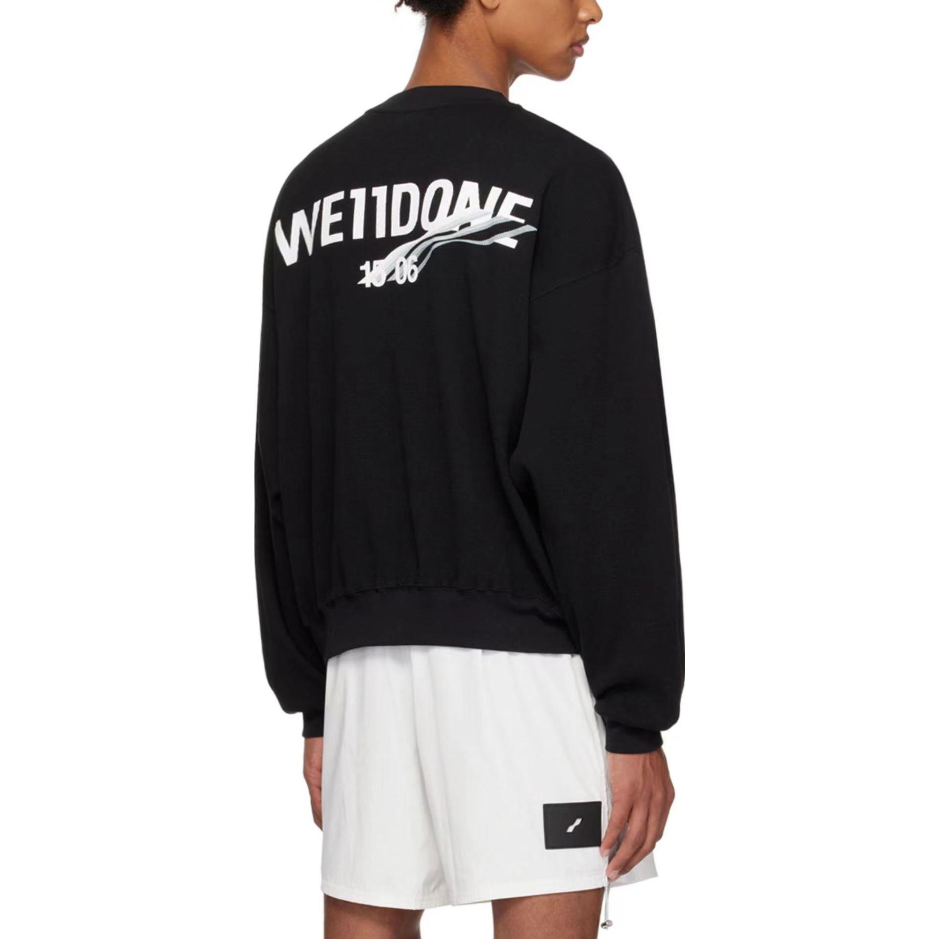 WE11DONE FW22 Unisex Black Crewneck Pullover Long Sleeve Sweatshirt WD-TS3-22-798-U-BK 圖 4