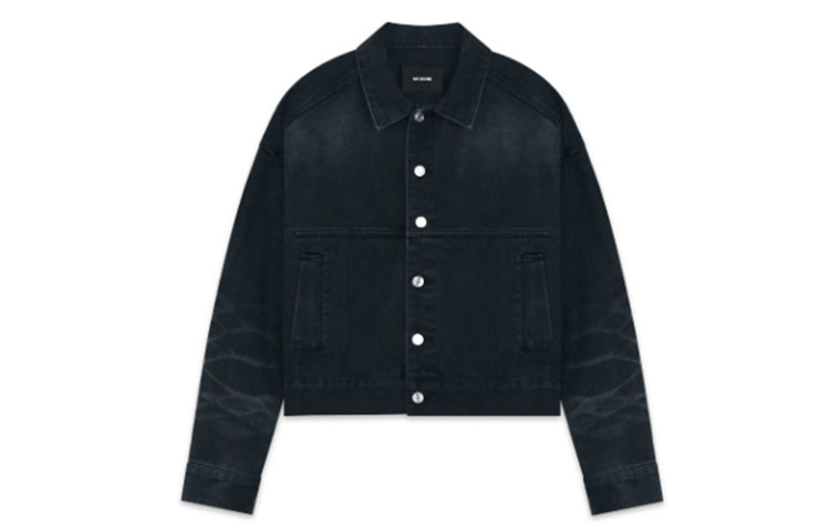 WE11DONE FW22 Unisex Black Denim Jacket with Collared Long Sleeves WD-DJ3-22-376-U-BK 圖 2