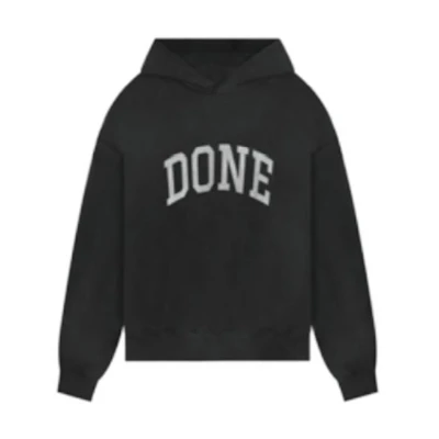 WE11DONE FW22 Unisex Black Hoodie with Letter Logo Design WD-TH3-22-722-U-BK