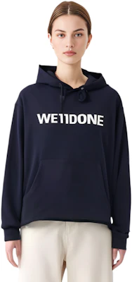 WE11DONE FW22 男女同款黑色连帽衫 字母Logo印花 WD-TH3-22-845-U-BK Shop WE11DONE FW22 男女同款黑色连帽衫 字母Logo印花 WD-TH3-22-845-U-BK