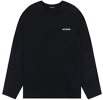 WE11DONE FW22 Unisex Black Long Sleeve Logo Print Crewneck T-Shirt WD-TT3-22-717-U-BK WE11DONE FW22 Unisex Black Long Sleeve Logo Print Crewneck T-Shirt WD-TT3-22-717-U-BK