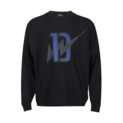 WE11DONE FW22 Unisex Black Pullover Sweatshirt with Logo Print WD-TS3-22-808-U-BK