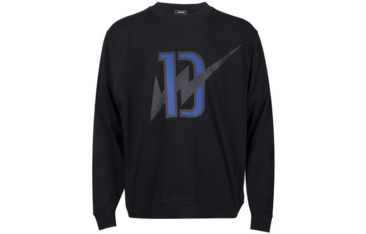 WE11DONE FW22 Unisex Black Pullover Sweatshirt with Logo Print WD-TS3-22-808-U-BK 圖 2