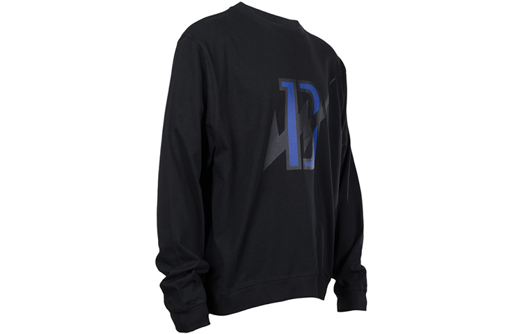 WE11DONE FW22 Unisex Black Pullover Sweatshirt with Logo Print WD-TS3-22-808-U-BK 圖 5