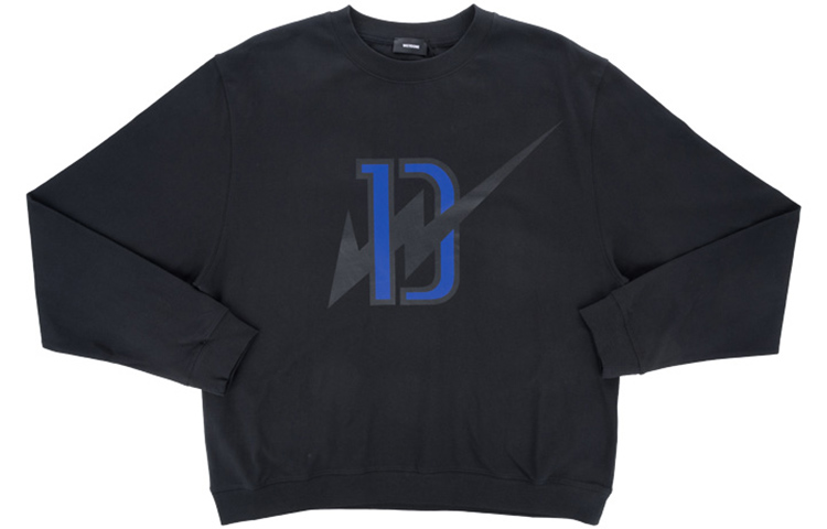 WE11DONE FW22 Unisex Black Pullover Sweatshirt with Logo Print WD-TS3-22-808-U-BK 圖 6