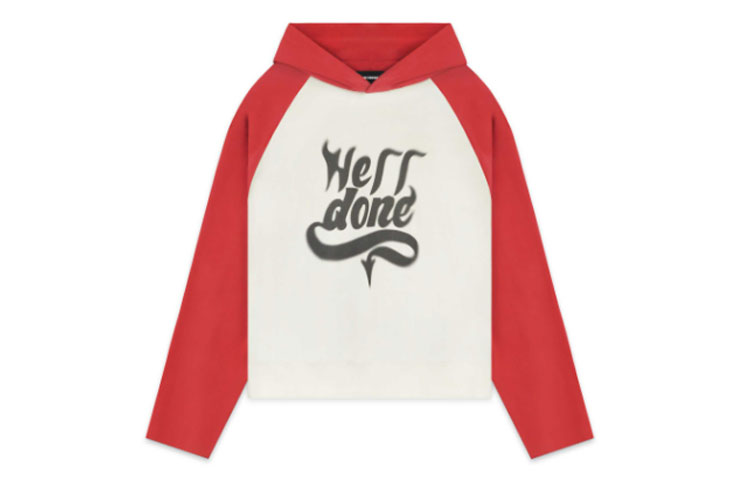 Order WE11DONE FW22 男女同款圣诞字母印花连帽衫 红/白色 WD-TH3-22-802-U-RD