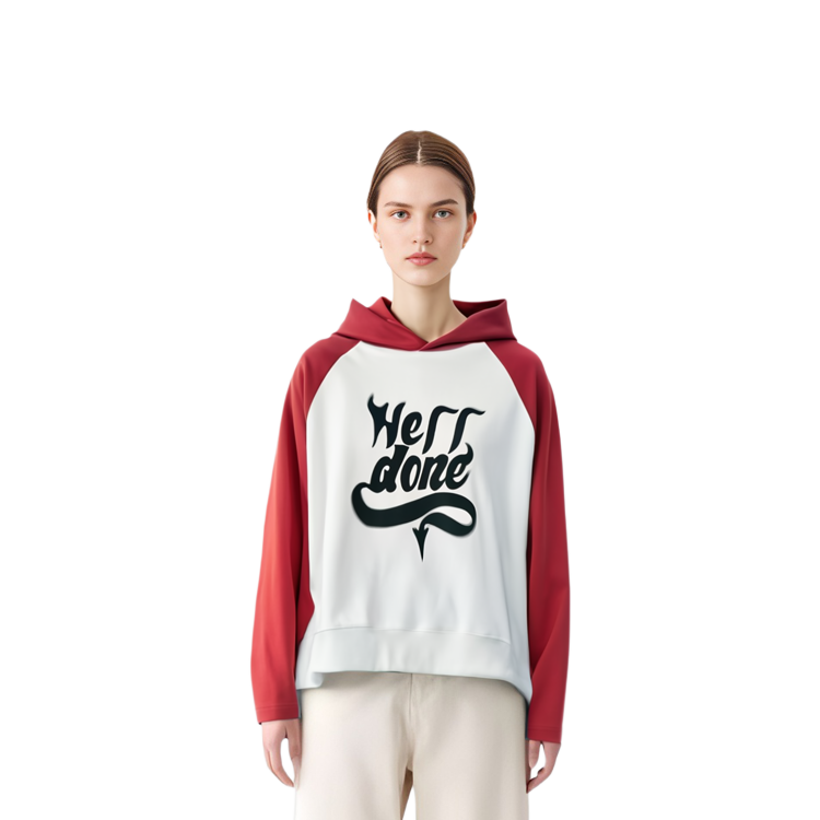 Shop WE11DONE FW22 男女同款圣诞字母印花连帽衫 红/白色 WD-TH3-22-802-U-RD