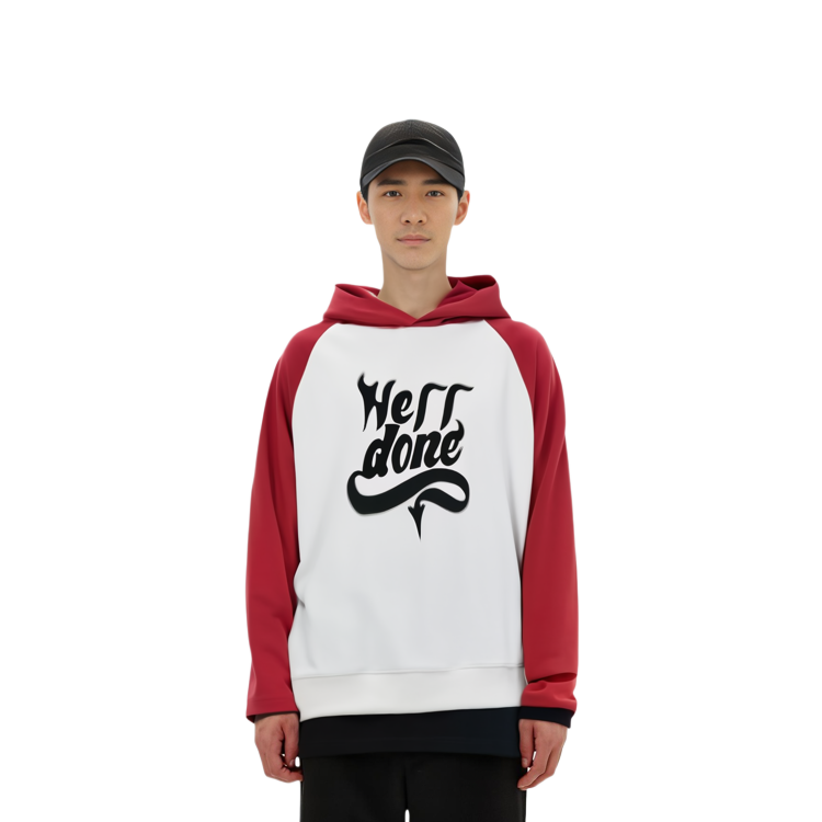 Purchase WE11DONE FW22 男女同款圣诞字母印花连帽衫 红/白色 WD-TH3-22-802-U-RD