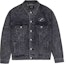 Order WE11DONE FW22 Unisex Distressed Logo Oversized Denim Jacket Washed Black. WD-DJ4-20-017-U-WB