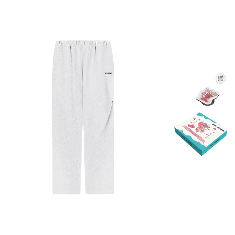 WE11DONE FW22 Unisex Geometric Print Knit Sweatpants Gift Box Grey. WD-TA3-22-864-U-MG