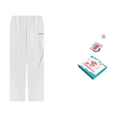 WE11DONE FW22 Unisex Geometric Print Knit Sweatpants Gift Box Grey. WD-TA3-22-864-U-MG