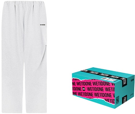 WE11DONE FW22 Unisex Geometric Print Knit Sweatpants Gift Box Grey. WD-TA3-22-864-U-MG Lookbook WE11DONE FW22 Unisex Geometric Print Knit Sweatpants Gift Box Grey. WD-TA3-22-864-U-MG