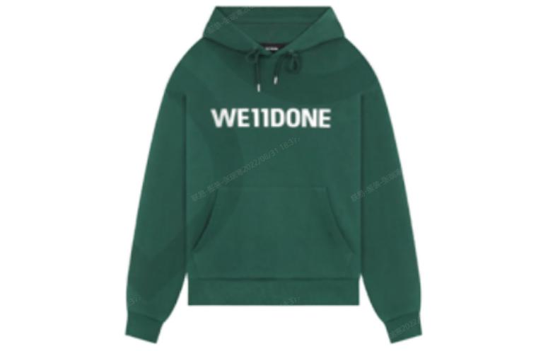 Order WE11DONE FW22 男女同款绿色胸口标志印花连帽衫 WD-TH3-22-845-U-GR