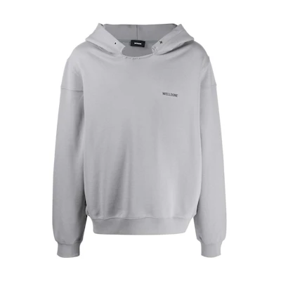 WE11DONE FW22 Unisex Grey Pullover Sweatshirt with Solid Logo Design. WD-TH3-22-867-U-GY