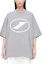 Lookbook WE11DONE FW22 Unisex Grey Round Neck T-Shirt with Chest Circular Logo. WD-TT1-22-832-U-GY