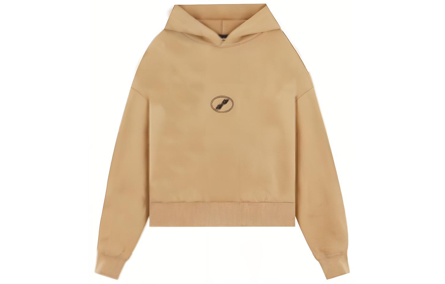 WE11DONE FW22 Unisex Khaki Pullover Sweatshirt with Logo Print WD-TH3-22-850-U-BG