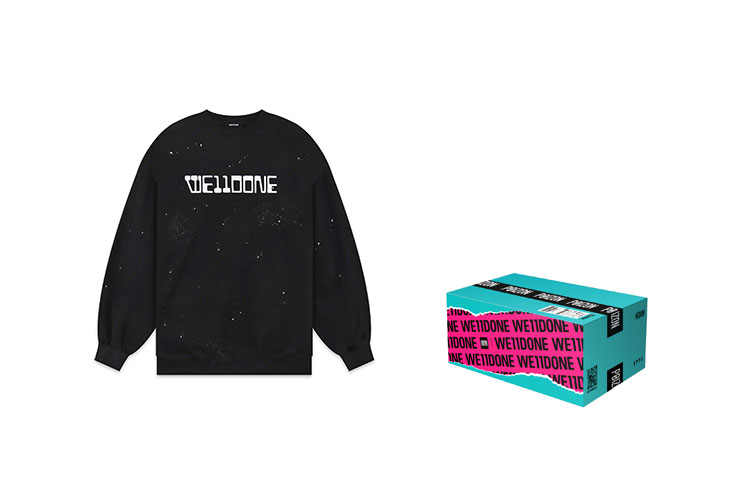 Sizing WE11DONE FW22 男女款字母印花長袖圓領上衣 - 黑色禮盒款 WD-TS3-22-828-U-BK