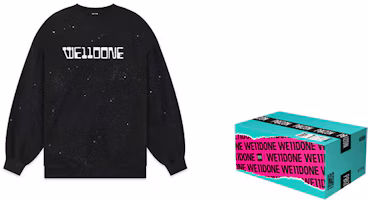 Sizing WE11DONE FW22 男女款字母印花長袖圓領上衣 - 黑色禮盒款 WD-TS3-22-828-U-BK