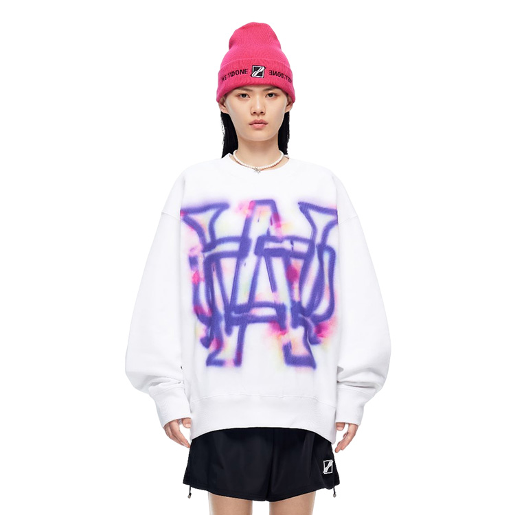 WE11DONE FW22 Unisex Letter Print Crewneck Pullover Sweatshirt White Gift Box WD-TS3-22-829-U-WH 圖 4